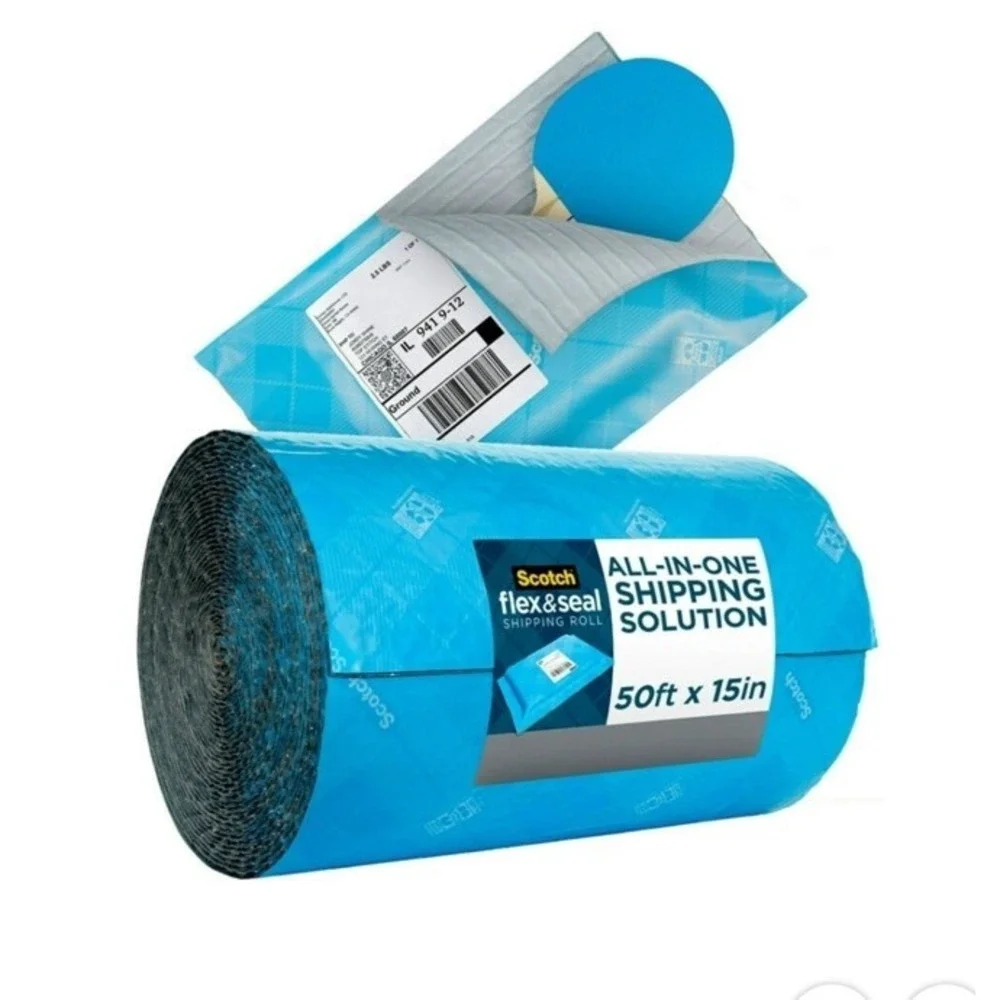 Scotch Flex & Seal Shipping Roll 15 in x 50ft Blue NEW Large Roll Discontinued